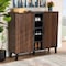 Baxton Studio Idina Walnut Brown and Grey Finished Wood 2-Door Shoe Cabinet 173-10907 - alternate 6